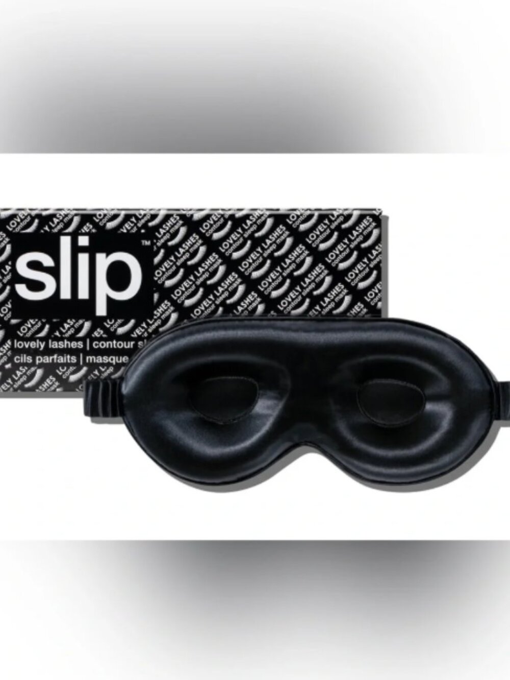 Slip Silk Black Contour Sleep Mask Eyelash Protection Spacious Comfortable NEW